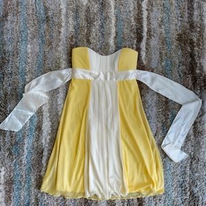 Strapless yellow cream fun dress!